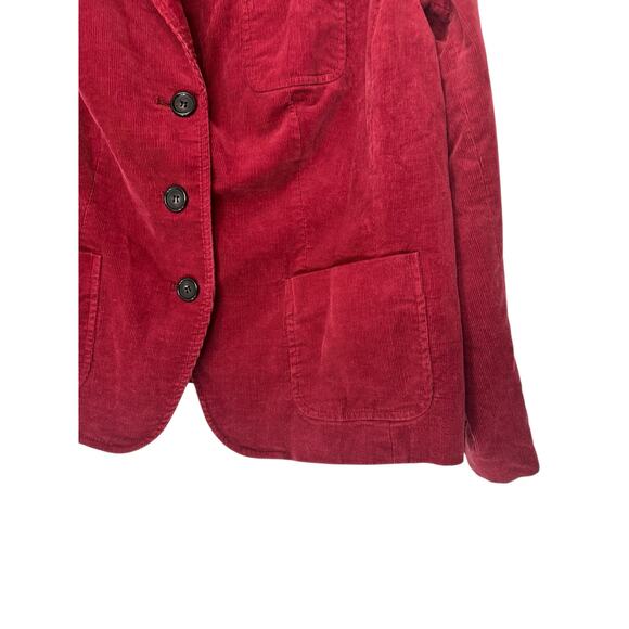 Talbots Blazer Burgundy Corduroy Office Work Career Business Size 14 Petite - Picture 4 of 13